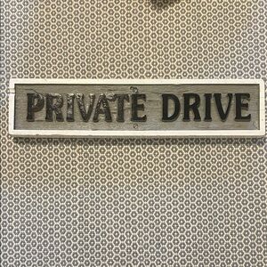 Private Drive Sign in Gray and Black